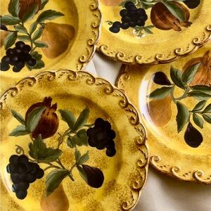 Hand Painted Vintage Dinner Plates (4)